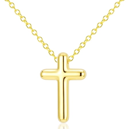 APSVO 18K Gold Plated Cross Necklaces for Women Cross Pendant Chain Catholic Religious Christian Birthday Graduation Jewelry Gifts Teen Her Mom Adults Girlfriend Wife Daughter Age Ideas