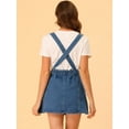 thumbnail image 5 of DARING DIVA Women's Button Front A Line Mini Suspender Skirt XS M Blue, 5 of 6