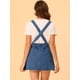 thumbnail image 5 of Allegra K Minifalda Vaquera De Tirantes Con Botones De Una Línea Para Mujer M azul L, 5 of 6
