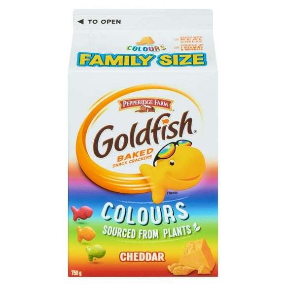 Craquelins Cheddar GoldfishMD Couleurs en format familial; Carton de 750 g