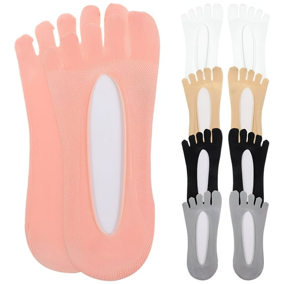 TELOLY 5 Pairs of Toe Separator Socks High Heel Finger Socks Invisible Toe Socks Breathable Women Socks