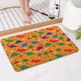 thumbnail image 4 of Orange Dinosaur Volcano Pattern Bathroom Rugs Mat,Non Slip Microfiber Bathroom Rug,Rubber Backing,Soft Bathroom Mats for Bathroom Floor,Tub and Shower,17x27in(43x68cm), 4 of 5