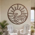 thumbnail image 3 of Metal Sun Wave Wall Sculpture, Coastal Outdoor Patio Wall Decor, 3 of 5