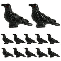BESTOYARD 12pcs Miniature Bird Ornament Black Resin Mini Decor Spooky Atmosphere for Hobbyists