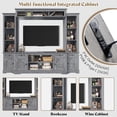 thumbnail image 4 of VANACC 98" Farmhouse TV Stand, Rustic Entertainment Center with Barn Door & Charging Station, Grey, 4 of 10