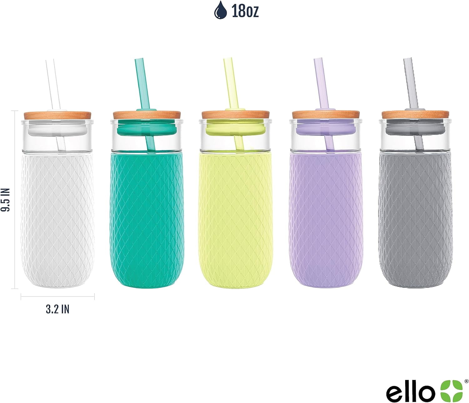 Ello Tidal 20oz Glass Tumbler with Lid - Pink – BrickSeek