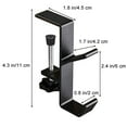 thumbnail image 3 of Desk Mount Bag Holder Hook Clamp Headphone Hanger - Aluminum Headphone Stand with Double Hooks for Table Desk Table Hanging Storage, Under Desk Hook for Headphones, 3 of 6