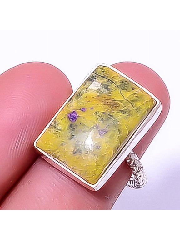 Atlantisite Stichite Handmade 925 Sterling Silver Jewelry Ring s.7 T959, Christmas Gift, Gemstone Silver Jewelry, Stichtite Ring, New Year Sale