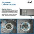 thumbnail image 6 of COZY 30″x19″ Stainless Steel Kitchen Sink, Single Bowl, Undermount Handmade Sink in Brushed Nickel, with US Standard Drain and Hook, SS-BL04D-301908, 6 of 11