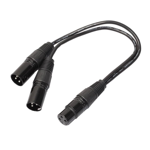 Conector a doble 2 Enchufe Y Cable divisor Cable adaptador 3P XLR 1Ft JShteea El nuevo