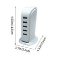 thumbnail image 2 of USB Charger, 20W Fast Charging, 5 USB Ports Multi Interface Desktop Stand, Smart Charging Chip, Overvoltage Overcurrent Overcharge Short-Circuit Protection, ABS Fireproof Material, Compact Size, 2 of 7