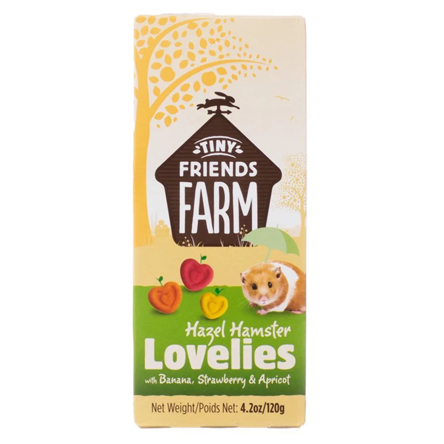 Tiny Friends Farm Hazel Hamster Lovelies w/Banana, Strawberry & Apricot, 4.2 oz