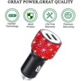 thumbnail image 3 of Dual USB Car Charger, Car Adapter Bling Bling Rhinestones Crystal Car Decorations for Fast Charging Car Decors for iPhone Xs Max X Plus, iPad Pro/Mini, Samsung, 3 of 7