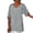 Gray, variant on Shirts for Women Khaki Women Casual Lotu Sleeve V-Neck Solid Irregular Blouse Tops T-Shirt Gift for Womens Tops