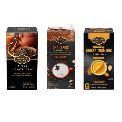 Private Selection Chai Black Tea 20 Tea Bags Private Selection Chai Spice Black Tea Latte Concentrate Private Selection Orange Ginger Turmeric Herbal Tea 20 Tea Bags ,3 Pack Variety