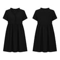 thumbnail image 4 of Dolkfu Short Sleeve Women'S Fall&Winter Dresses Black Mid-Length V-Neck Fashion Dresses Vintage Finish Regular Solid Fit & Flare Dresses Black,L, 4 of 6