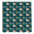 thumbnail image 2 of Ambesonne Leopard Shower Curtain, Hexagons in Various Prints, 69"Wx70"L, Dark Teal Pale Salmon, 2 of 4