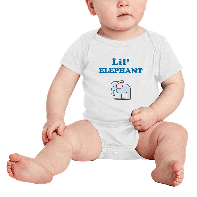 Cute Baby Jumpsuit Lil' Elephant Animal Funny Boy Gril Baby