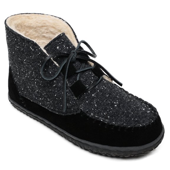 Minnetonka Women's Torrey Suede Indoor and Outdoor Bootie Slippers 7 M Black