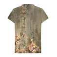 thumbnail image 4 of Xdegoge Ofertas Del Dia De Hoy Relampago Summer Tops for Women 2025 Short Sleeve V Neck T Shirt Tunic Floral Fashion Tunic Shirts Loose Fit Dressy Blouses Workout Y2K Tee Shirts Camisas Para Mujer, 4 of 5