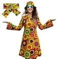 thumbnail image 5 of 60s 70s Disco Outfits for Women 80s Hippie Dress Headscarf 2 Piece Sets Christmas Dresses Long Sleeve Women's Fashion Clothes, Yellow, Size M, 5 of 7