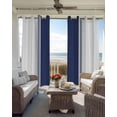 thumbnail image 4 of Blue Solid Color Texture Blackout Curtains 63 Inches Long for Bedroom, Simple Blue Pattern Thermal Insulated Room Darkening Black Out Window Curtain Panels Grommet Drapes for Living Room, 4 of 8