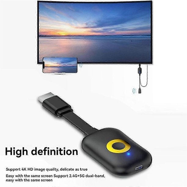 4K Wireless Screen Projector Video Receiver Screen Mirroring Wireless 2.4G/5G 1080P Wifi Display Adapter