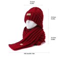 thumbnail image 2 of Hat Scarf Two-piece Set Winter Knitted Hat Thickened Warm Set for Outdoor Travel, 2 of 4