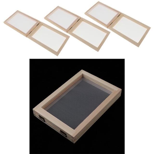 3 Pcs / Set Outil de Fabrication de Papier en Bois Traditionnel pour Bricolage Fait Main
