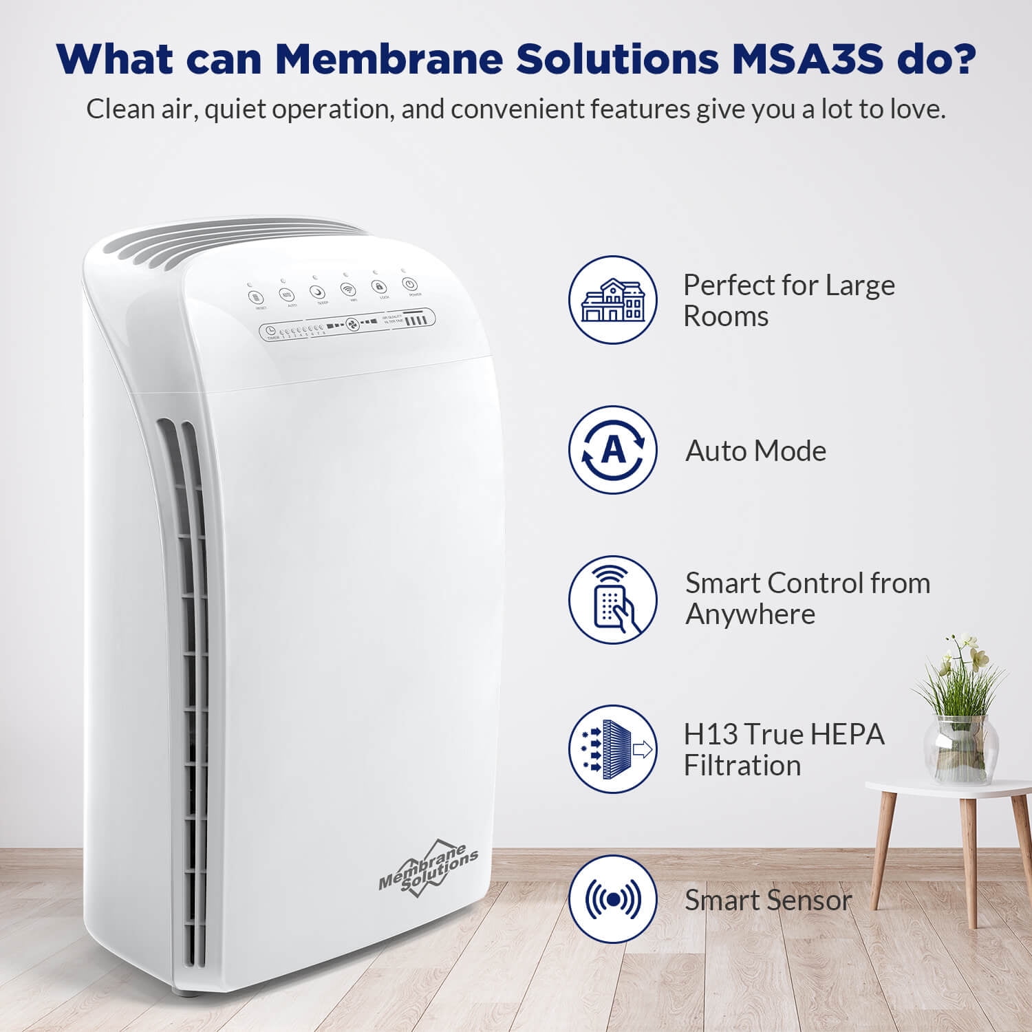 Buy MSA3S Air Purifier for Large Room 1500 sq. ft, Smart WiFi and PM2
