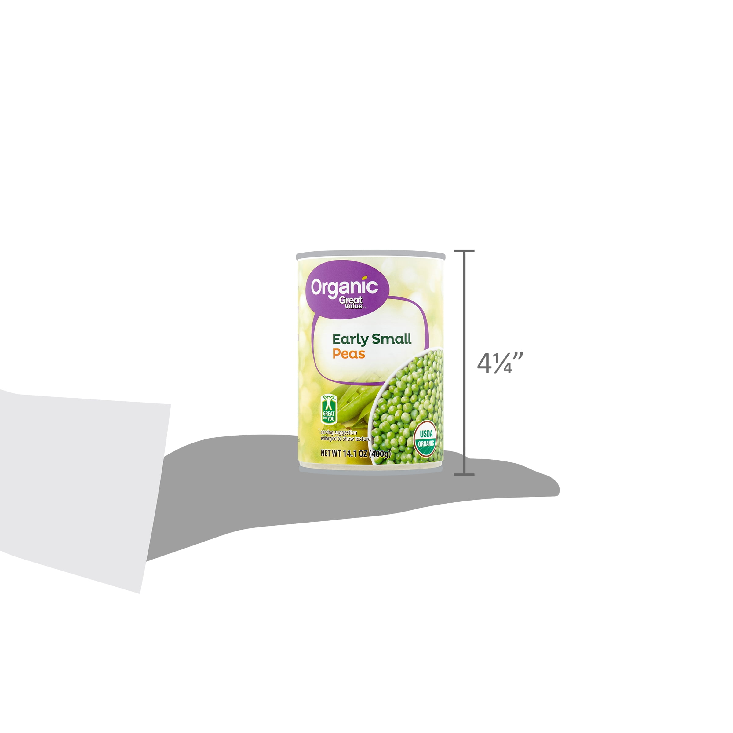 (12 pack) Great Value Organic Sweet Peas, 14.1 -15.0 oz