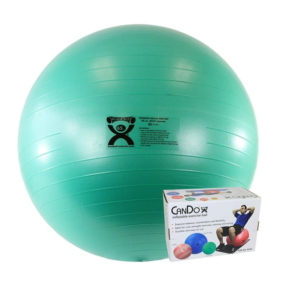 CanDo 65 cm (25.6") ABS inflatable ball, green, boxed
