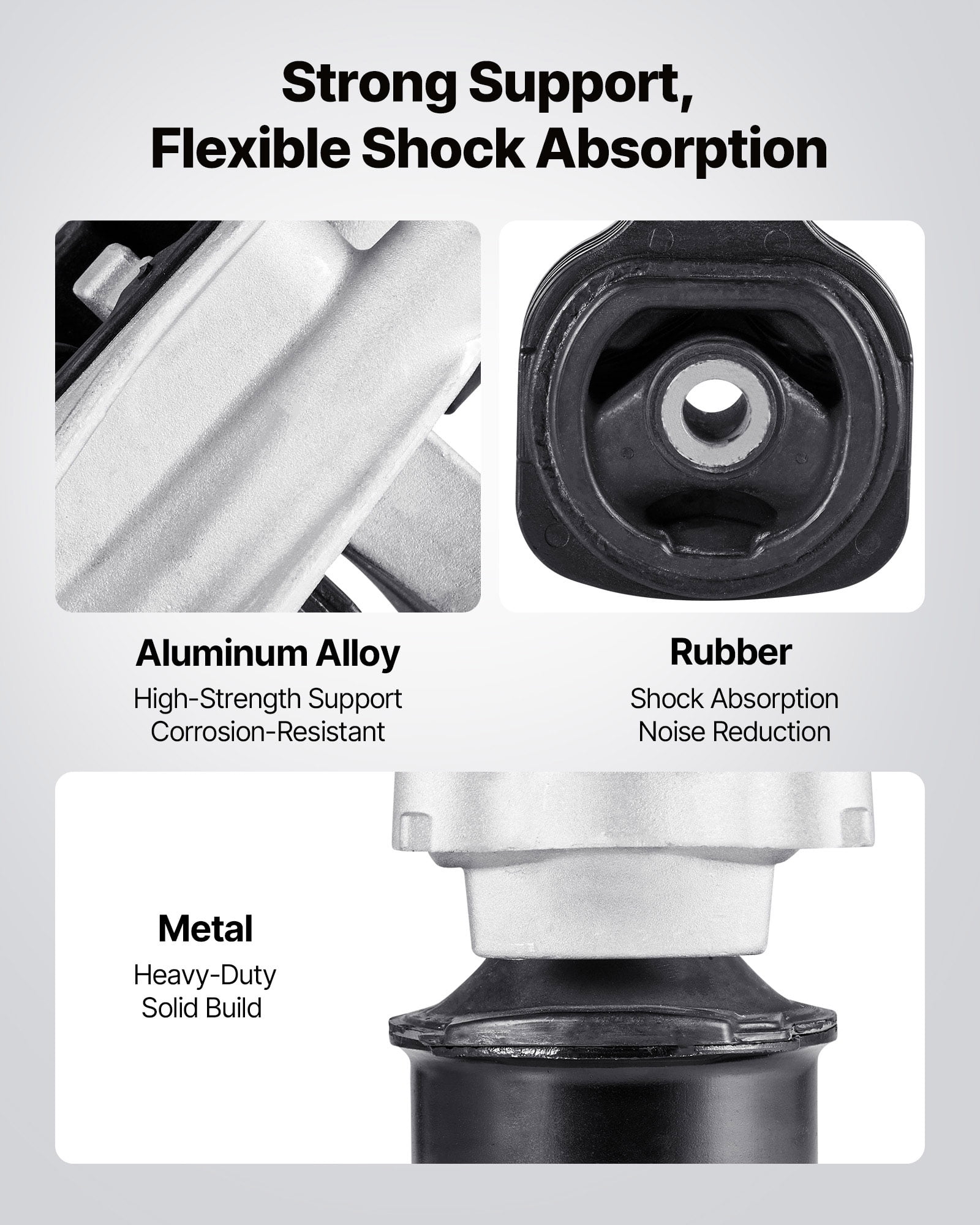 VEVOR Engine Motor Mount and Transmission Mount Kit Replacement, Set of 4, Compatible with 2006–2010 Honda Civic 1.8L L4 Automatic, Replace OE# A4530, A4546, A4543, A4534, Secure Support