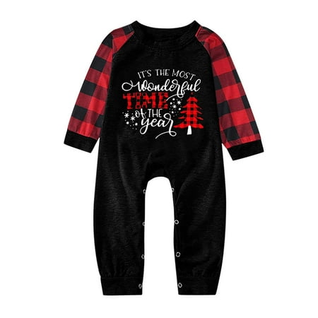 

Family Christmas Pajamas Matching Sets Letter Print It s The Most Wonderful Time of The Year Pjs