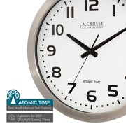 La Crosse Technology® La Crosse Technology® 16 Brushed-metal Atomic Wall Clock