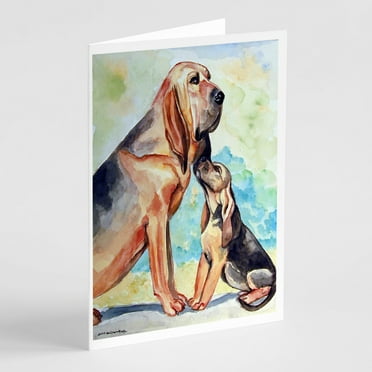 Caroline's Treasures Bloodhound Momma's Love Greeting Cards with Envelopes, 5" x 7" (8 Count)