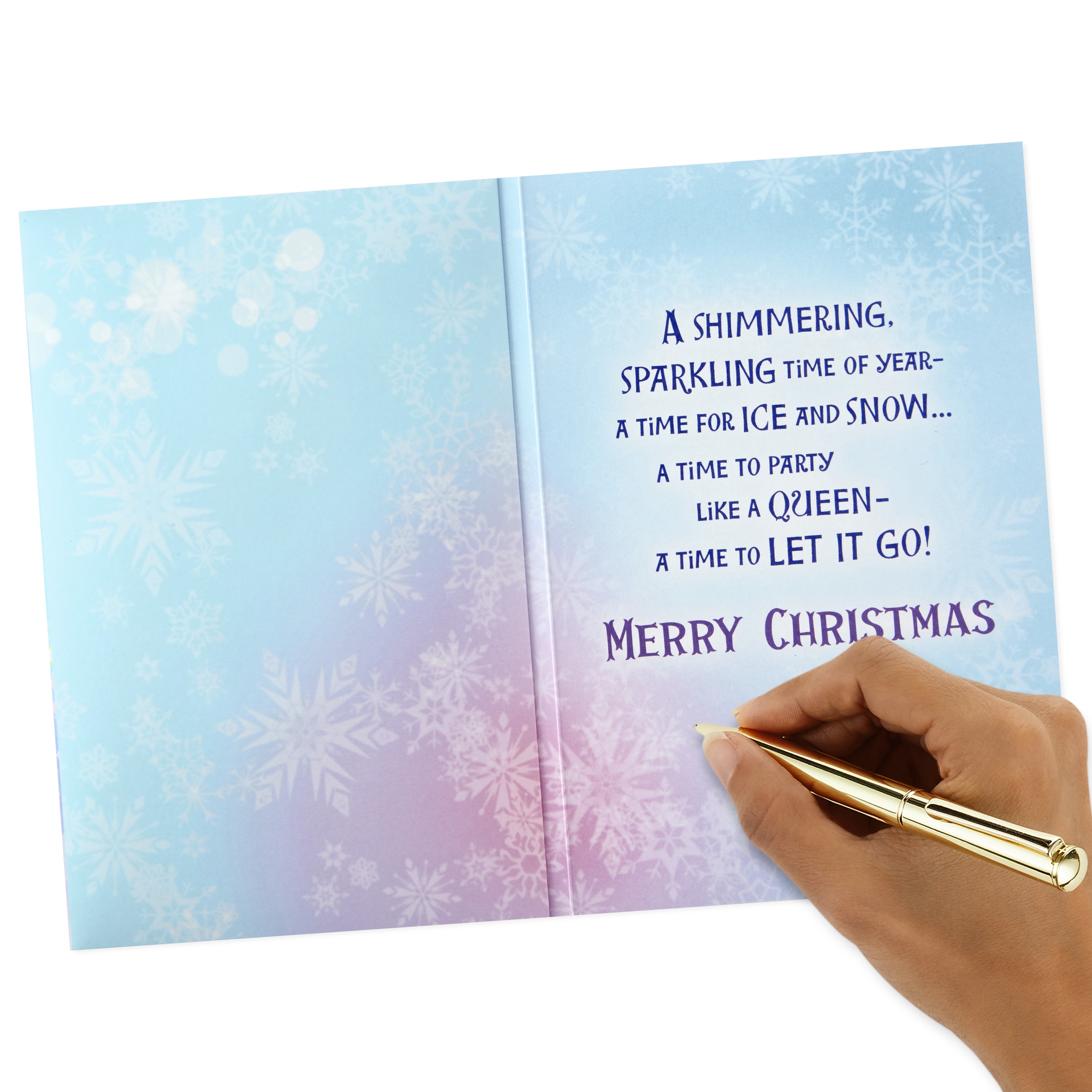 (4 pack) Hallmark Disney Frozen Musical Christmas Card for Kid (Plays Let it Go)