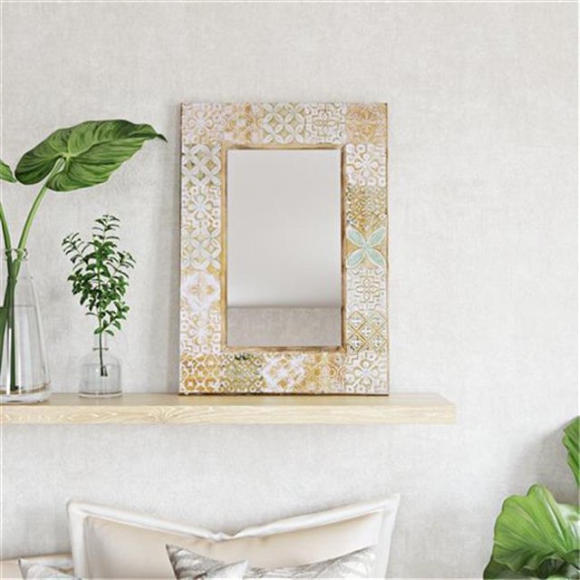 Aspire Home Accents 7371 Nyah Wood Wall Mirror, Multi Color