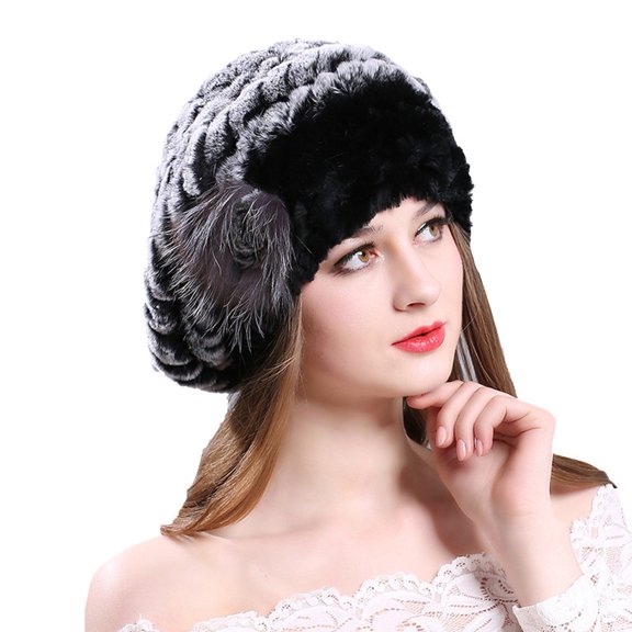 Herrnalise Women Winter Beret Hat Rabbit Knitted Warm Cap