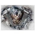 thumbnail image 2 of Motorcycle Engine Aquarelle - Impression sur Toile Contemporaine, 2 of 3