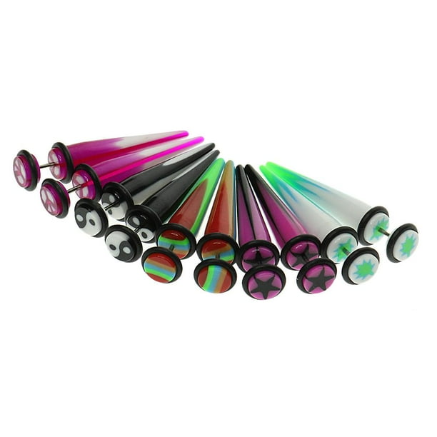 5 Pares de Tapón Arete Unisexo Accesorio para Mujeres Sunnimix Calibrador Fake Taper Fake