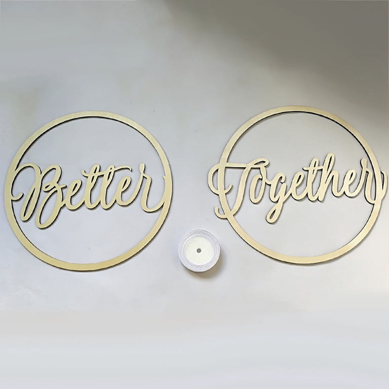 Wooden Chair Plaque Sign – "Better Together" Round Photo Prop For Wedding, Decoration, Hanging Board