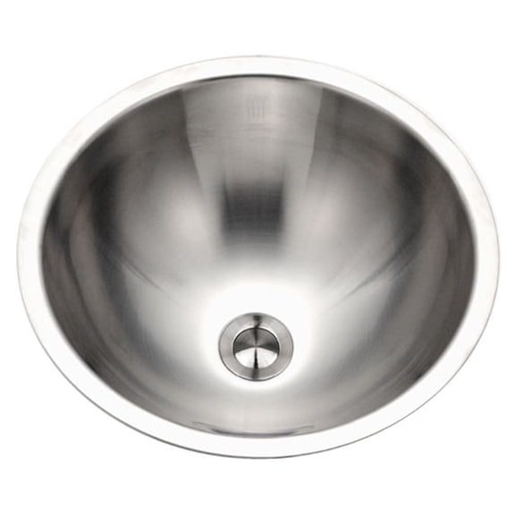 Houzer Opus 16 inch Stainless Steel Undermount Round Bathroom Sink without Overflow - CR-1620-1