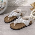 thumbnail image 6 of Girls Vacation Flower Flat Sandals Thong Sandals With Adjustable Strap Kids Summer Footwear 4-13 Years, 6 of 8
