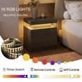thumbnail image 5 of Cubehom Modern Nightstand Set of 2 with LED Lights, 2-Drawer Wooden Bedside Table, Side Table for Bedroom & Living Room, 5 of 6