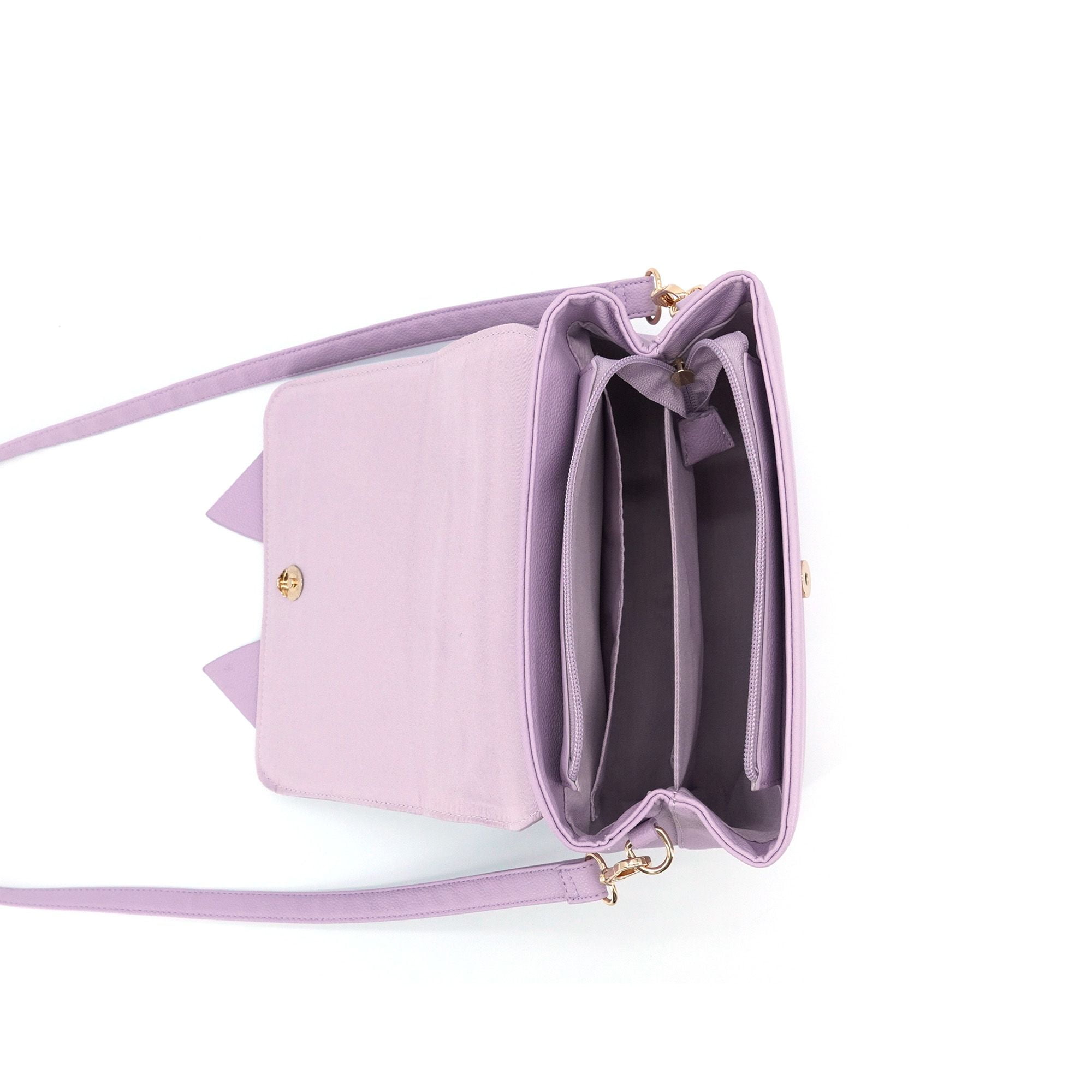 Like Dreams Women's Vegan Leather Adjustable Eva Double Bow Everyday Crossbody, Lilac