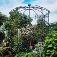 thumbnail image 5 of Birdcage Shape Gazebo & French Style Metal Pergola with Climbing Plant Trellis Arch for Weddings, Photoshoots & Outdoor Events, Black, 5 of 9