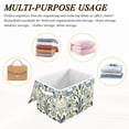 thumbnail image 6 of Yayeee Collapsible Storage Bin with Lid Fabric Closet Decorative Basket with Handles, Blue Floral Pattern, 6 of 7