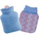 thumbnail image 1 of Bolsa de agua caliente con funda, bolsa de agua caliente de silicona para aliviar dolores, calambres, espalda, cuello, pies, calambres menstruales (azul, corta), 1 of 3