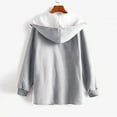 thumbnail image 4 of Womens Autumn/Winter Solid Color Cardigan Plush Hooded Jacket Tops, 4 of 6